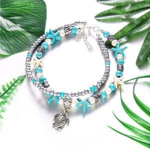 New Beach Anklets Turtle Pendant Turquoise Anklets Beach Anklets Beaded Anklets